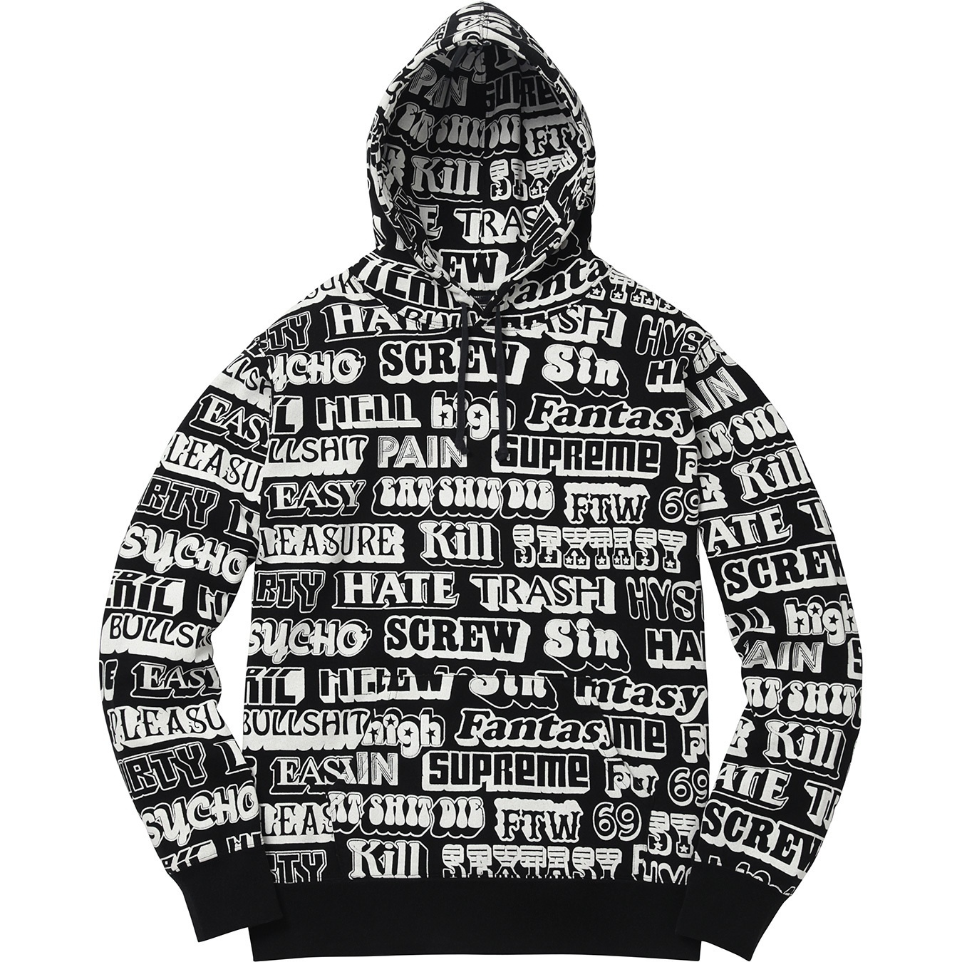 Supreme/HYSTERIC GLAMOUR Text Hooded Sweatshirt view 3